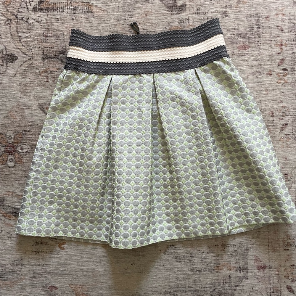 Maeve Gray and Cream A-Line Skirt